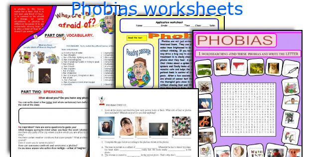 Phobias worksheets