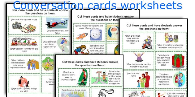 Conversation cards worksheets