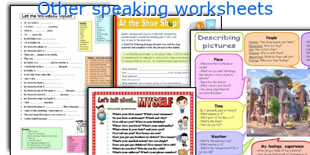 Other speaking worksheets