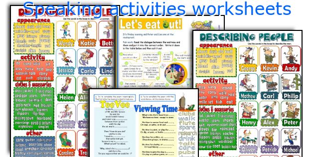 Speaking activities worksheets