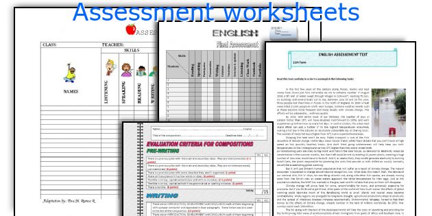 Assessment worksheets