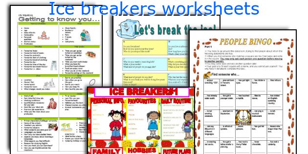 Ice breakers worksheets