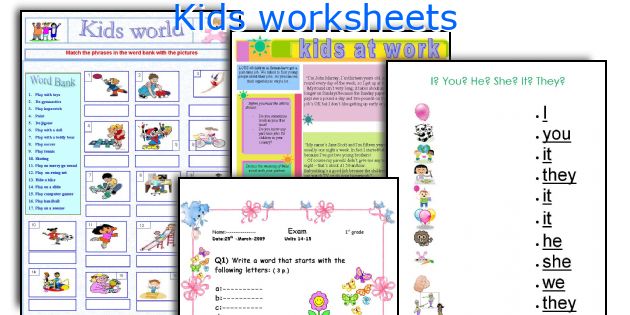 Kids worksheets
