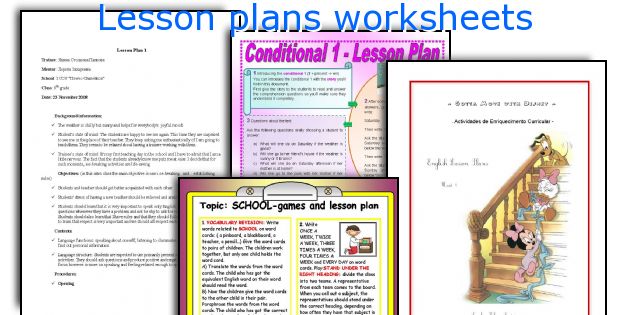 Lesson plans worksheets