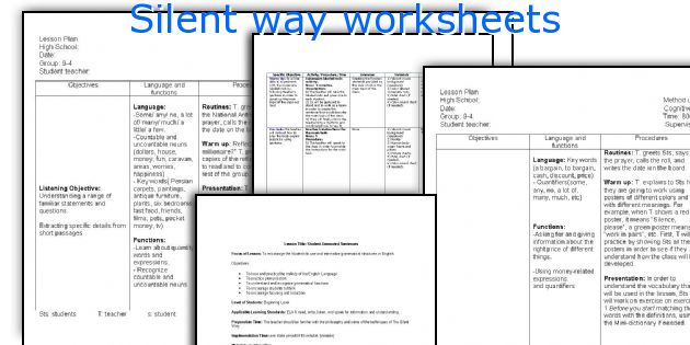 Silent Way Worksheets