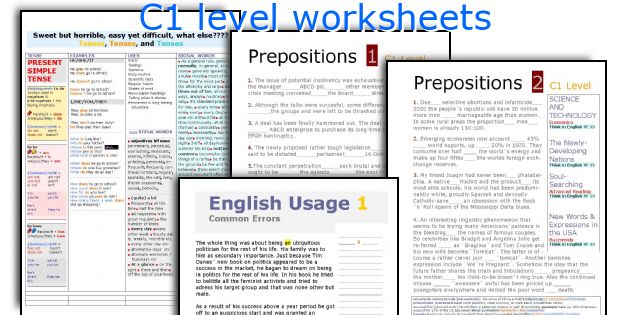 C1 Level Worksheets