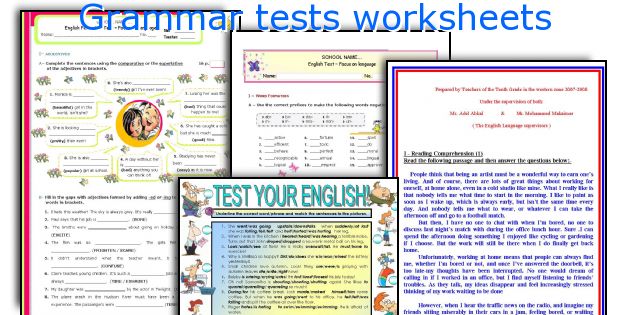 Grammar tests worksheets