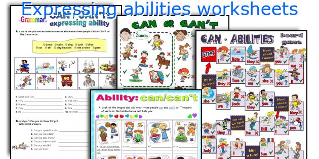 Expressing abilities worksheets