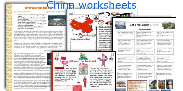 China worksheets