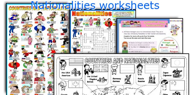 Nationalities worksheets