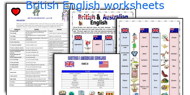 British English worksheets