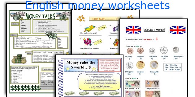 English money worksheets