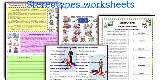 Stereotypes worksheets