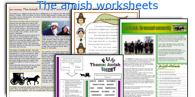 Amish Paradise - lyrics - ESL worksheet by pricess