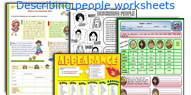 Describing people worksheets