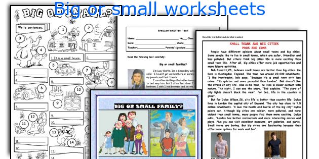 Big or small worksheets