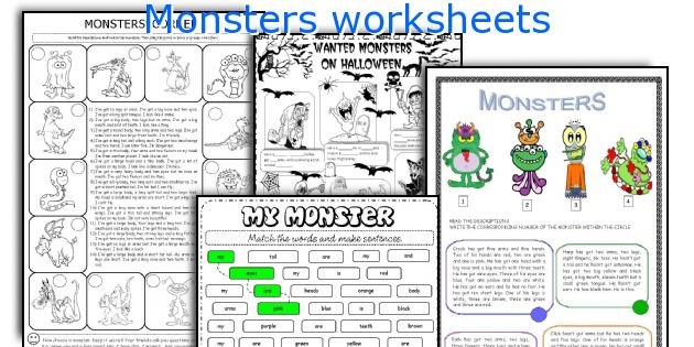 Monsters worksheets