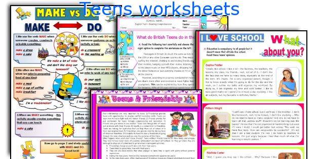 Teens worksheets
