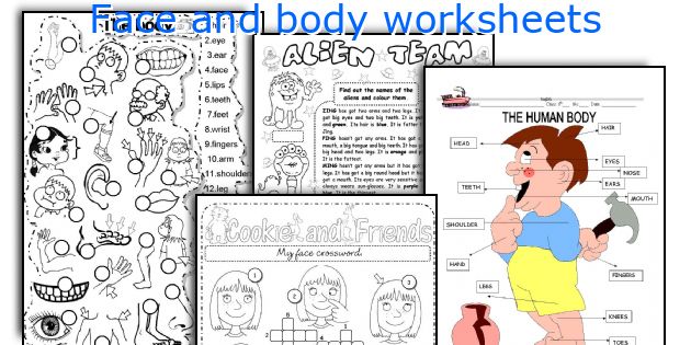 Face and body worksheets
