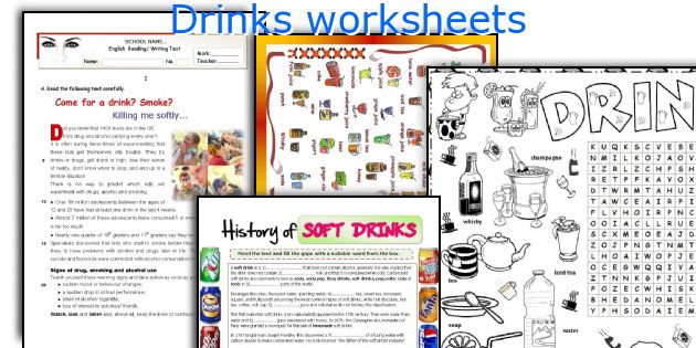 Drinks worksheets
