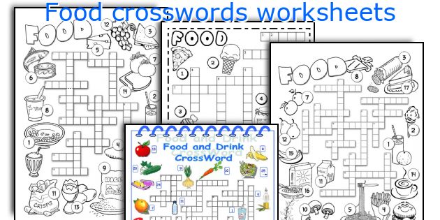 Food crosswords worksheets