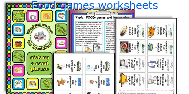 Food games worksheets