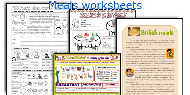 Meals worksheets