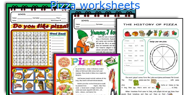 Pizza worksheets