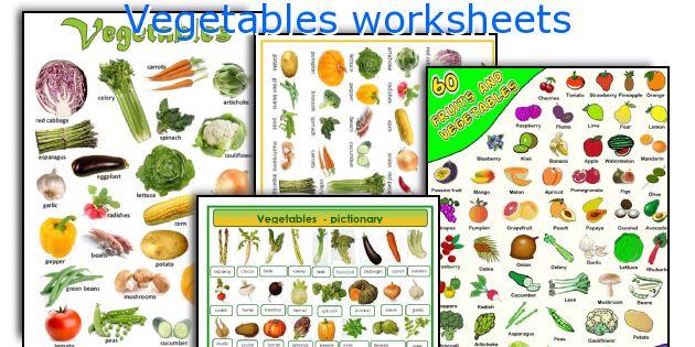 Vegetables worksheets