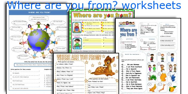 Where are you from? worksheets