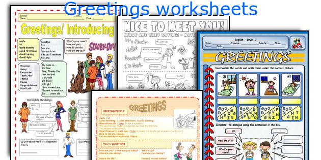 Greetings worksheets