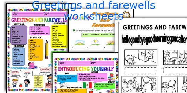 Greetings And Farewells Worksheets