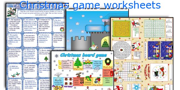 Christmas game worksheets