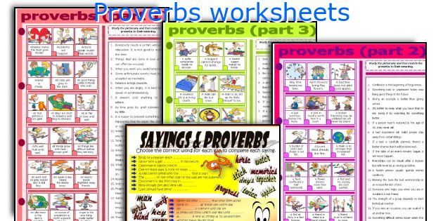 Proverbs worksheets