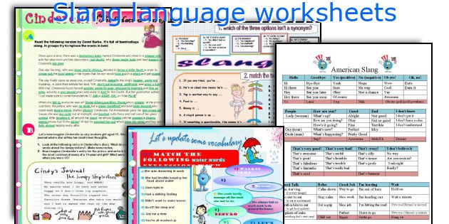 Slang language worksheets