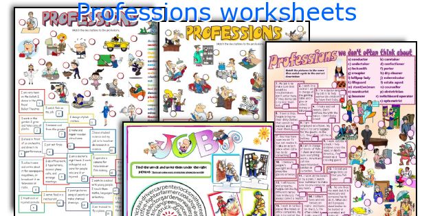 Professions worksheets