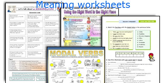 Meaning worksheets