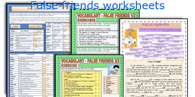 False friends worksheets