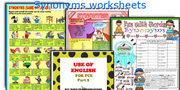synonyms-worksheets