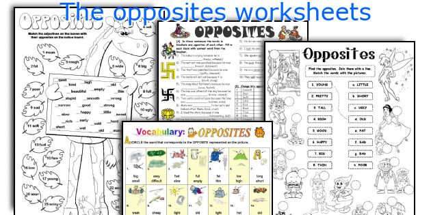 The opposites worksheets