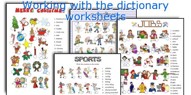 Working with the dictionary worksheets