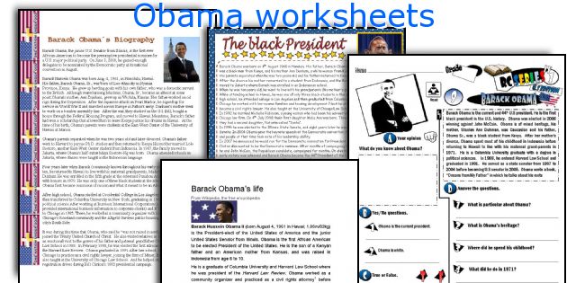 Obama worksheets