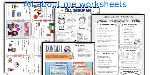 All about me worksheets