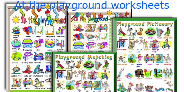 At the playground worksheets