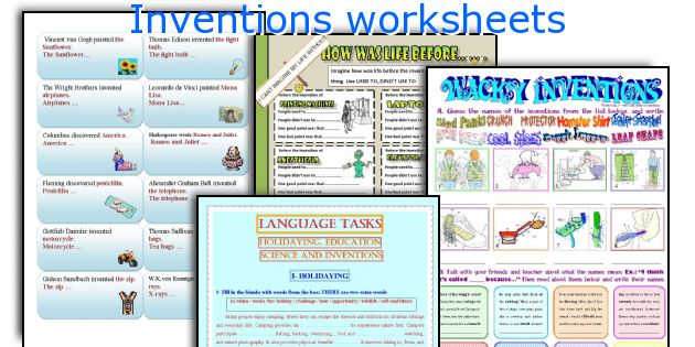 Inventions worksheets