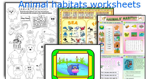 Animal habitats worksheets