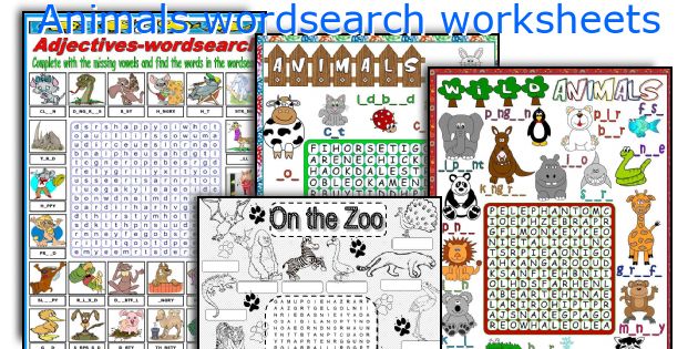 Animals wordsearch worksheets
