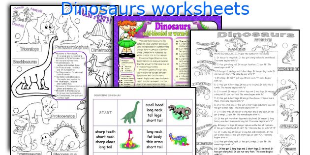 Dinosaurs worksheets