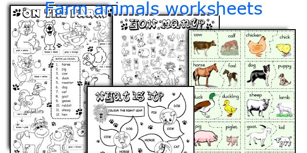 Farm animals worksheets