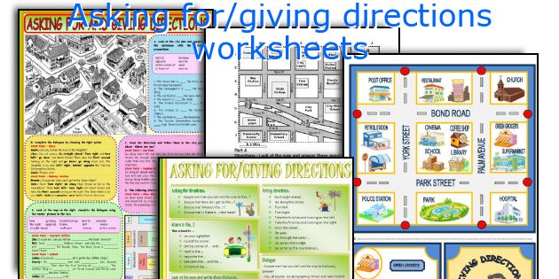 Asking for/giving directions worksheets